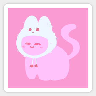 Catto with a Bunny Hat! Sticker